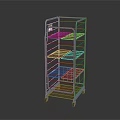 Durable Metal Wire Shelving Unit with Four Tiers and Mobile Wheels for Storage