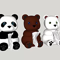 Panda tissue box 3d model