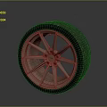 Car Wheel Assembly With Copper Rim And Black Rubber Tire For Automotive Use