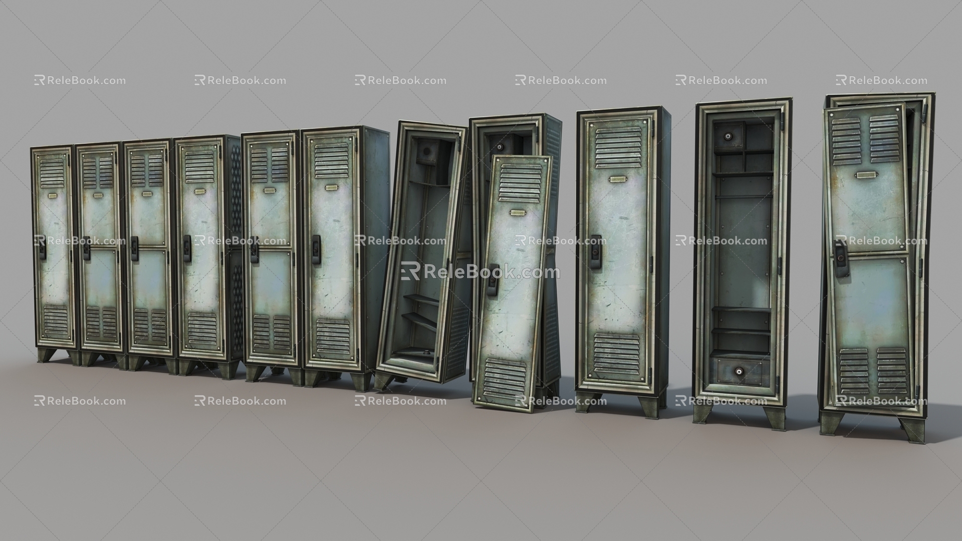 Iron Box Iron Cabinet Broken Storage Box 3d model