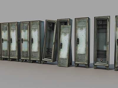 Iron Box Iron Cabinet Broken Storage Box 3d model