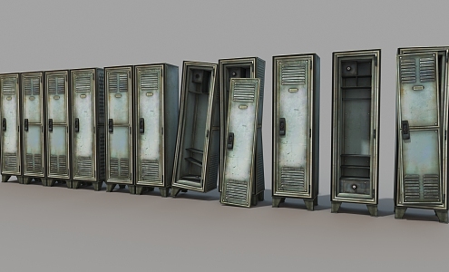 Iron Box Iron Cabinet Broken Storage Box 3d model