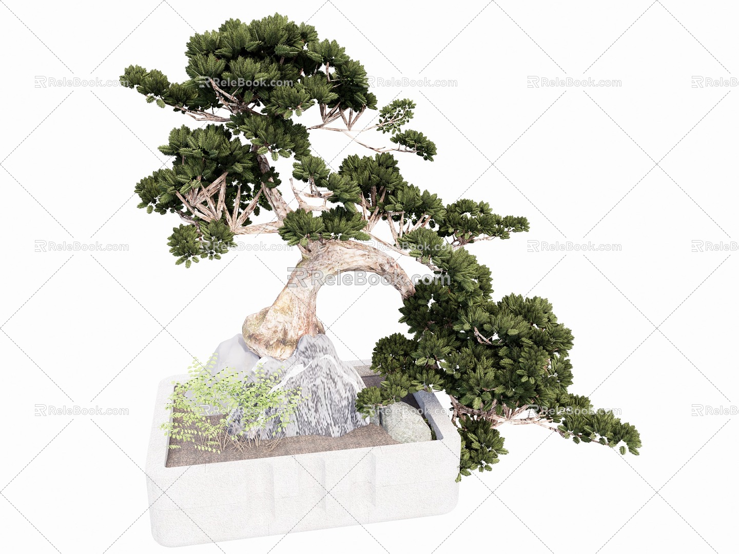 Indoor modeling tree potted plant 3d model