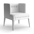 Light Gray Fabric Accent Chair With Button Tufted Back And Wooden Legs