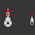 Silver Metal Valves With Red Handles And Different Sizes For Industrial Applications