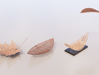 Modern City Sculpture Landscape Sculpture Leaf Sculpture 3d model