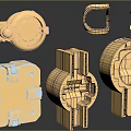 Gold Mechanical Components With Various Geometric Shapes And Structural Designs