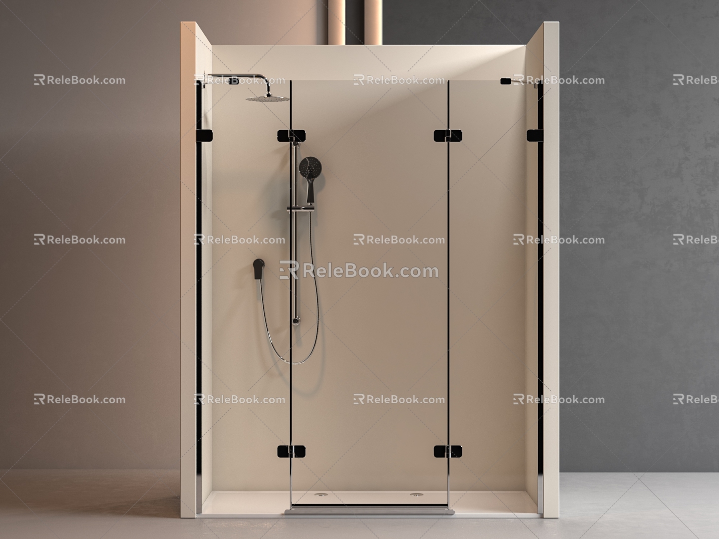 Shower shower partition shower towel rack 3d model