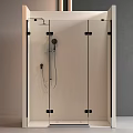 Modern Shower Sauna Enclosure With Glass Door Black Hardware And White Frame Design