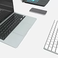 Modern Computer Workspace With Laptops Desktop Keyboards Mouse And Tech Accessories 3d model