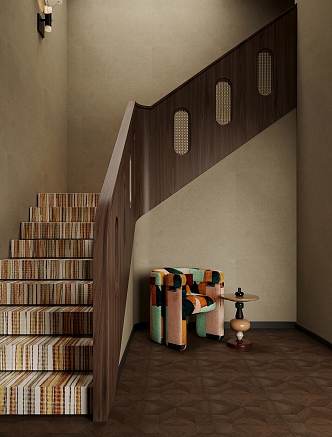 Middle Antique Staircase 3d model