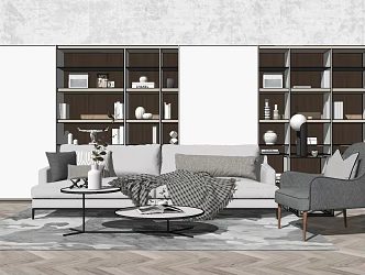 Nordic Multiplayer Sofa Three-Seat Sofa Single Sofa 3d model