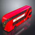 Red Double Decker City Bus Featuring INSPIRA Logo And Modern Exterior Design