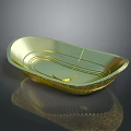 Modern Luxurious Furniture Tray With Shiny Gold Finish And Reflective Base