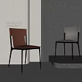 Designer Leisure Chair With Red And Gray Leather Seats Black Metal Legs Modern Stylish Design