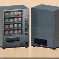 Dark Blue Commercial Vending Machines with Transparent Display Windows and Beverage Selection