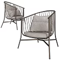 Modern Dining Chairs with Metal Frame Armrests and Gray Cushions for Stylish Space