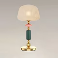 Modern Table Lamps with Colorful Bead Decorations Gold Bases and Various Shaped Lampshades