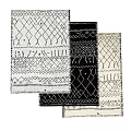 Modern Square Rugs With Black And White Geometric Patterns For Home Decor 3d model