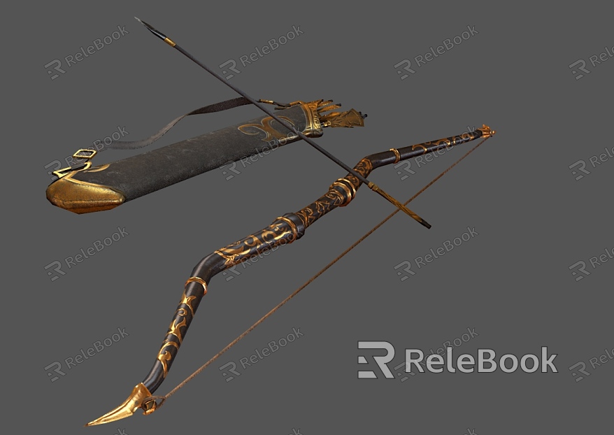 PBR Elf Bow Simple Model Next Generation Bow Arrow Crossbow Bow Gold Bow Magic Bow God Bow God Arrow model