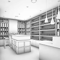 Elegant Bar Interior With Wine Racks Numerous Bottles Green Plants And Hanging Lights