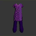 Stylish Purple Kids Clothing Set with Patterned Top and Pants for Daily Use