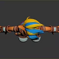 Colorful 3D Character With Blue Yellow Hair Orange Skin Red Jacket And Pink Boots