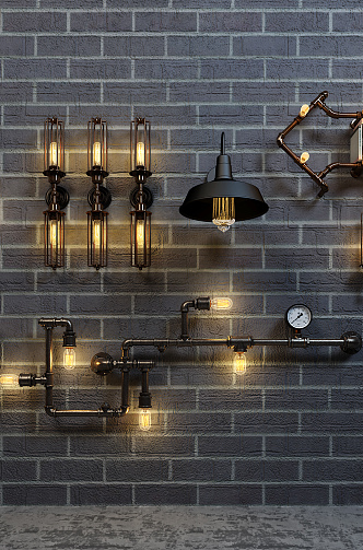 Industrial LOFT wall lamp 3d model