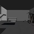 Modern Entertainment Room Interior Design With Staircase Dumbbell Rack Yoga Mat And Fitness Equipment