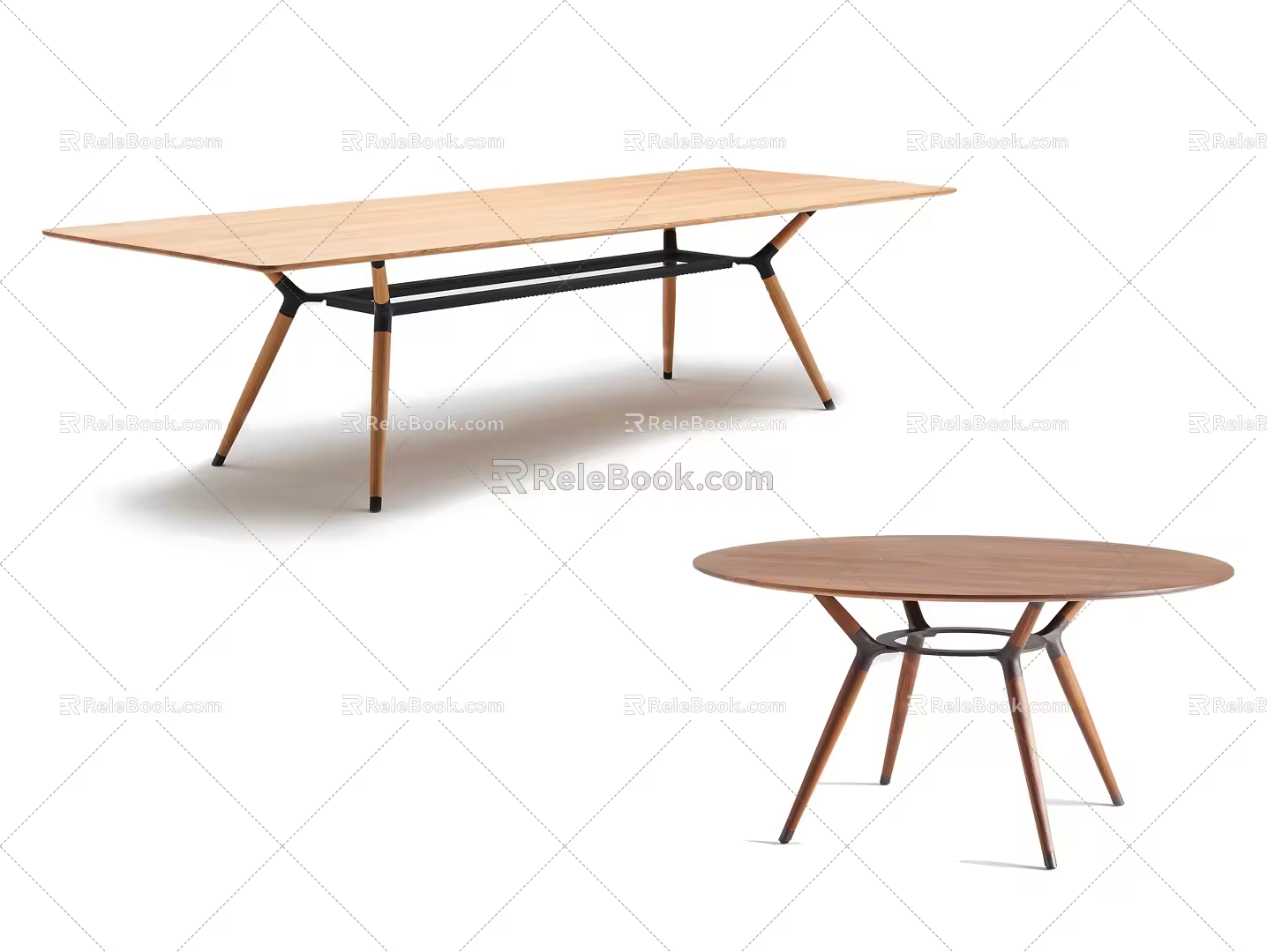 Wooden Dining Table Round Dining Table Square Dining Table Conference Table 3d model
