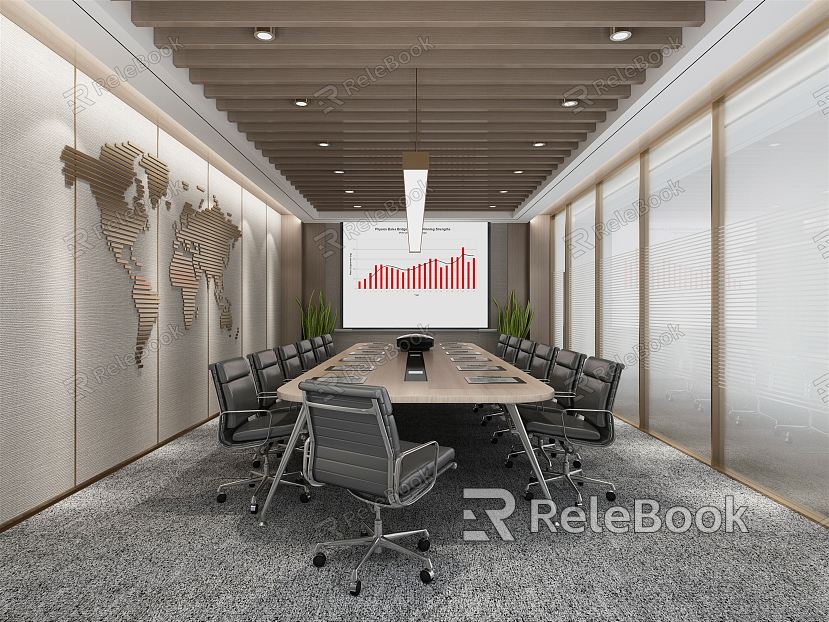 Modern conference room projector conference table and chair model