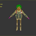 Cartoon Male Character With Brown Curly Hair Mustache Blue Jacket And Outstretched Arms Pose