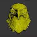 Bald Eagle Head With White Feathers Yellow Beak Sharp Eyes On Dark Background And Reflection 3d model