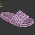 Pink Leopard Print Slippers With Cartoon Character And Non Slip Rubber Sole