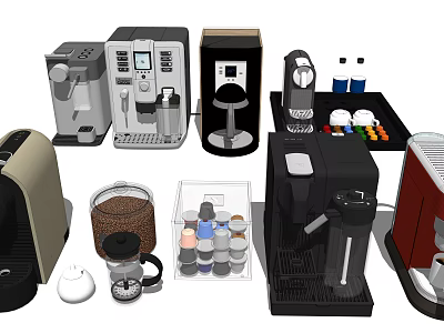 Home Coffee Kitchen Appliances Collection Featuring Machines Grinders And Accessories 3d model