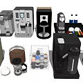 Home Coffee Kitchen Appliances Collection Featuring Machines Grinders And Accessories 3d model