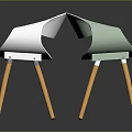 Modern Stylish Chairs With Curved Backrests And Wooden Legs In White And Light Green