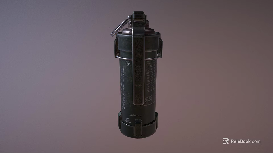 Black Military Metal Tactical Grenade With Detailed Combat Structure Design 3d model 