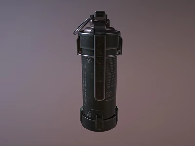 Black Military Metal Tactical Grenade With Detailed Combat Structure Design 3d model