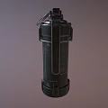 Black Military Metal Tactical Grenade With Detailed Combat Structure Design