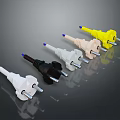 Computer Power Plugs With Multiple Colors And Different Designs