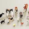 Various Plush Animal Toys Including Horse Donkey Cow Pig Dog And Sheep