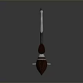 Household Cleaning Brush With Brown Bristles And Metal Handle Design