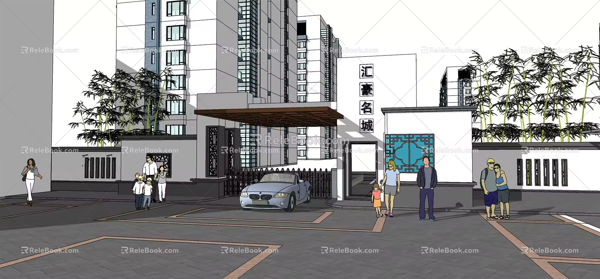 new chinese style gate 3d model