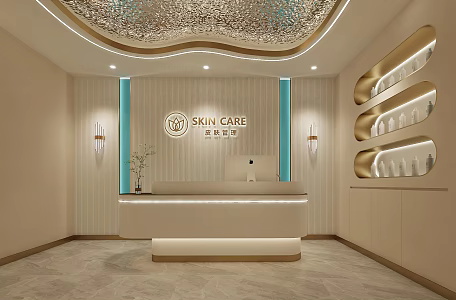 Modern Beauty Salon Hall Beauty Salon Reception Area 3d model
