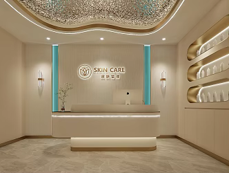 Modern Beauty Salon Hall Beauty Salon Reception Area 3d model