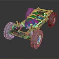 Off Road Vehicle Chassis With Large Tires Suspension System And Frame Structure