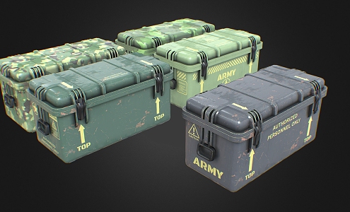 Weapon Box Booty Box Tin Trunk Cargo Box Industrial Equipment Mimo Box 3d model