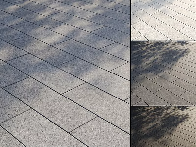 Gray Stone Tiled Ground Surface With Patterned Layout And Shadow Effects 3d model