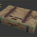 Wooden Crate With High Explosive Iron Cap Style Ammo Labels Aged Look And Metal Straps